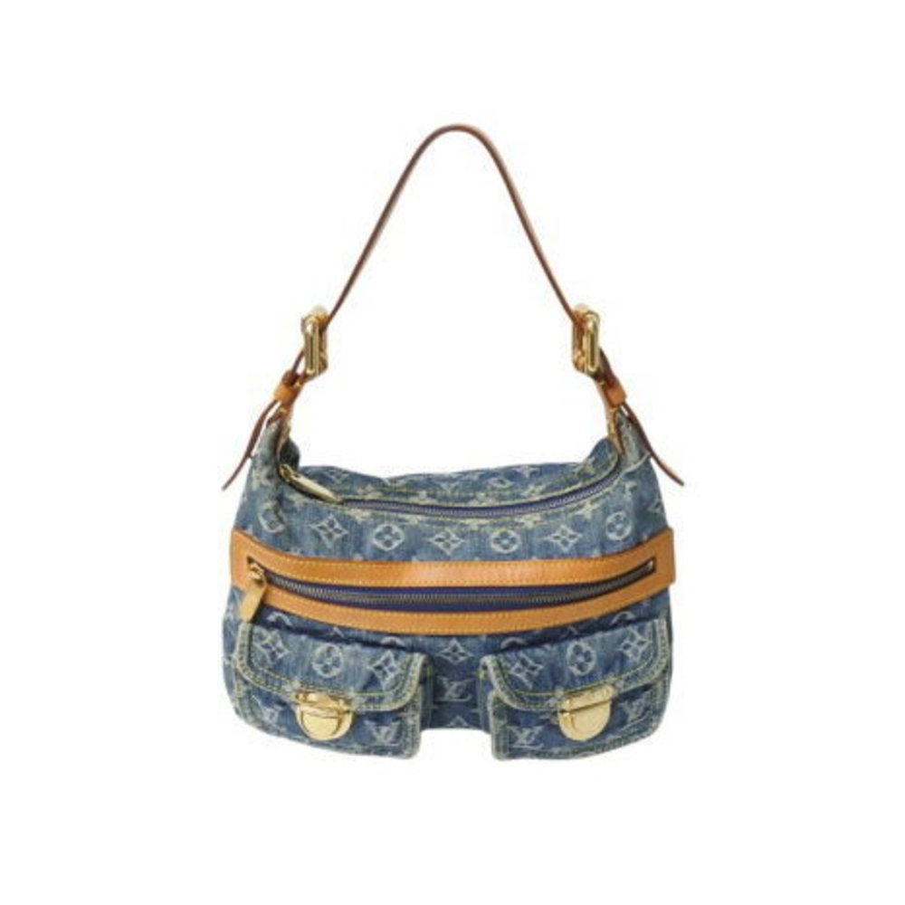 Louis Vuitton Monogram Bag Indigo Baggy Blue Shoulder Denim - Picture 2 of 9